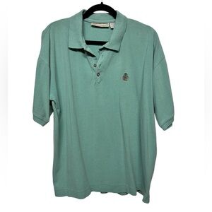 2/$20   Vintage Bugle Boy Men's XL Green Short Sleeve Polo Shirt Classic Collar